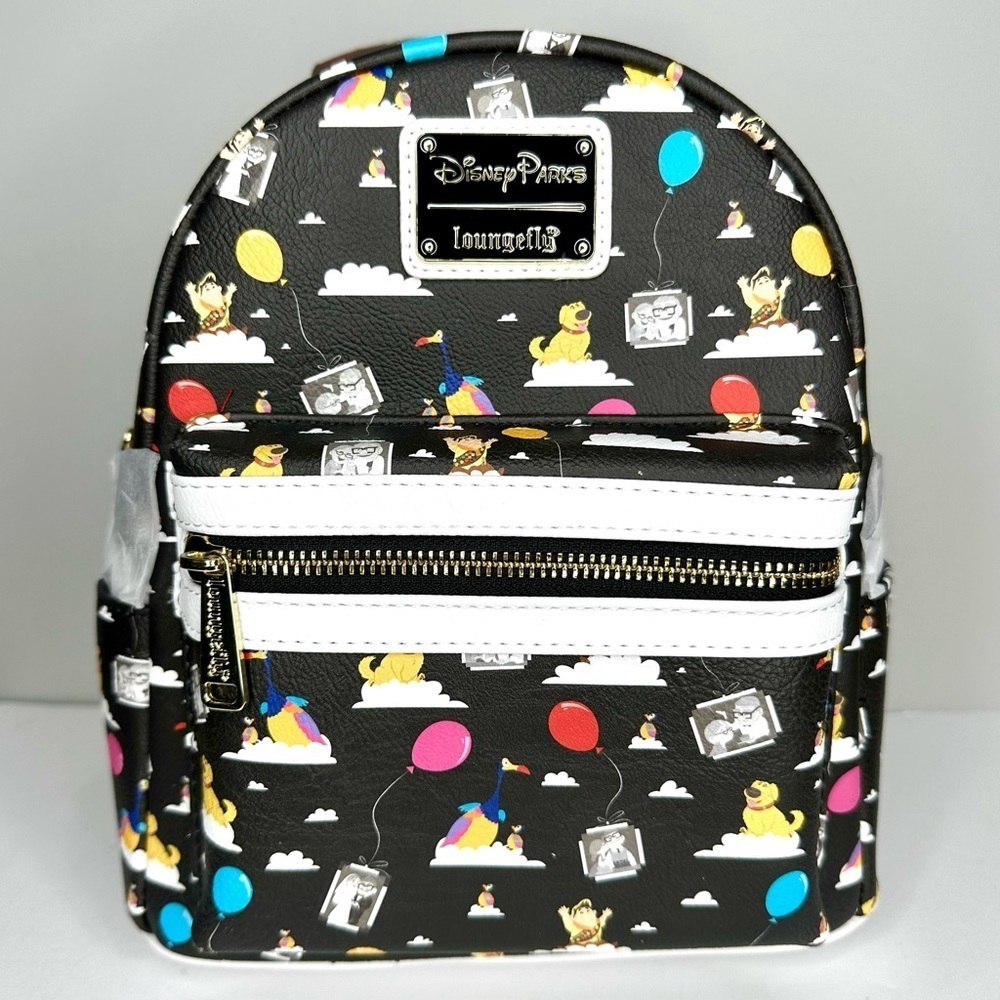 Loungefly Disney Parks Pixar Up Black Allover Print Mini Backpack